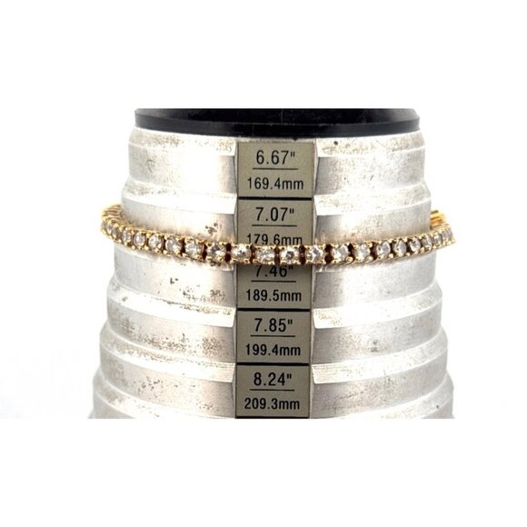 14K Gold Plated Sterling Silver 3.5mm CZ Tennis Bracelet 7" MISI 925 Estate - Picture 7 of 9